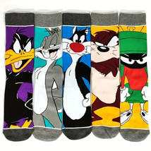 5 pairs Looney Tunes Character Socks Bugs Bunny Daffy Duck Taz Sylvester Martian - £8.17 GBP
