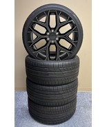 Black Milled 24&quot; Snowflake Wheels H/T Tires Silverado Tahoe Sierra Yukon - $3,238.16 CAD