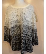 Denim 24/7 Black/White Round-Neck, Long Sleeve Sweater, 22/24, 1X - £14.38 GBP