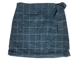 J Crew Women&#39;s Windowpane Plaid Wrap Skirt Wool Blend Size 0 Charcoal Gray - £11.86 GBP