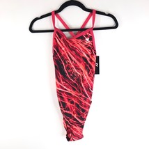 TYR Womens One Piece Swimsuit Diamondback Red Black 34 US M - £23.10 GBP