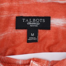 Talbots Shirt Womens M Red Orange Half Button Short Sleeve Collared Casual Top - £20.23 GBP