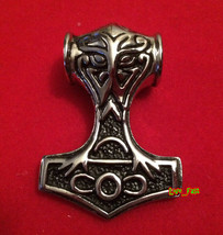 Thors Hammer Pendant Stainless Steel Moljinor Asatru Norse Nordic Viking Jewelry - £7.98 GBP