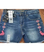 Vigoss ~ Stretch Denim Mid Shorts ~ The Malibu ~ Girl&#39;s Size 14 ~ Fringe... - $30.69 CAD