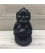 COCO JOE&#39;S LAVA ROCK BUDDHA STATUE Hawaii Menehune Laki art RARE Black S... - €13,74 EUR