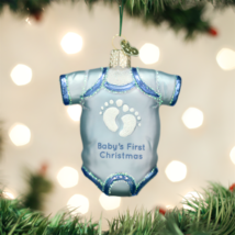 Old World Christmas Blue Baby One Piece Glass Christmas Ornament 32339 - $11.88