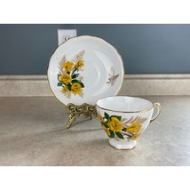 Royal Osborne England Vintage Fine Bone China Yellow Roses Tea Cup And S... - $14.84