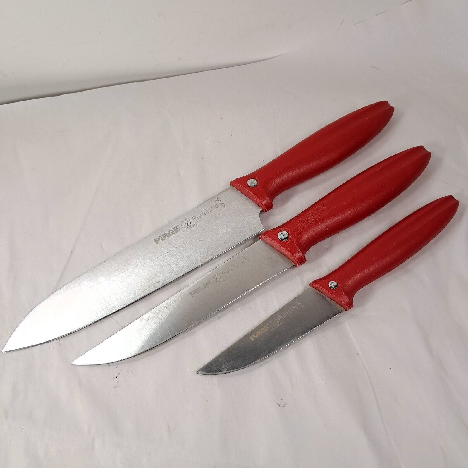 Pirge Pure Line knife set 3 red made in Turkey Paring 48001 Carving Meat... - $22.00