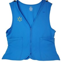 Walmart Vest Womens Blue Sz Medium Polyester Stretch Uniform Full Zip, w... - £14.81 GBP