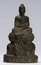 Antique Gandhara Style Indian Bronze Meditation Buddha Statue - 21cm/8&quot; - £388.80 GBP