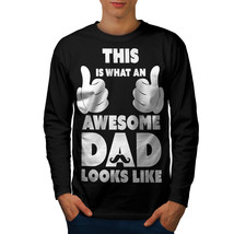 Awesome Dad Cool Funny Tee Father Fun Men Long Sleeve T-shirt - £11.84 GBP