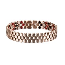 Magnetic Bracelets for Women Beads Rose Gold Wrist Band Magnetic Stainless Steel - £26.32 GBP