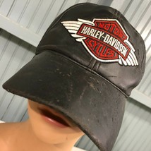 Harley Davidson Black Vinyl YOUTH Snapback Baseball Hat Cap AS IS  - £12.19 GBP