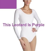 Leo&#39;s 20-57 Purple Women&#39;s Size Medium (8-10) Long Sleeve Scoop Neck Leotard - £11.89 GBP