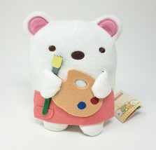 6&quot; SAN-X Sumikko Gurashi White Bear Artist Paint Stuffed Animal Plush Toy W/ Tag - £29.54 GBP