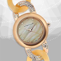 NEW Jeanneret 9434 Women&#39;s Antoinette Two Tone Crystals Rose Gold Fashion Watch - £16.31 GBP
