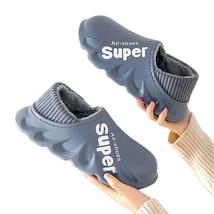 Snow Slippers Winter Warm Slip On Plush Shoes Waterproof Anti Slip Low Top - £26.30 GBP