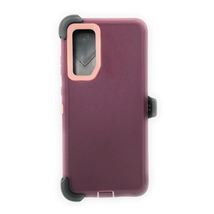 For Samsung S20 Plus 6.7" Heavy Duty Case W/Clip Holster MAROON/PINK - $6.76