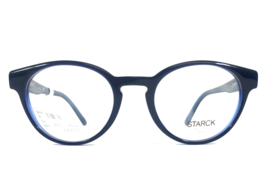 Starck Eyeglasses Frames SH3082 0002 Navy Blue Black Round Full Rim 49-20-145 - £185.00 GBP