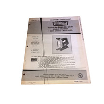**Craftsman Commercial 1972 Owner’s Manual Auto Scroller Saw Model No. 315.17280 - £5.37 GBP