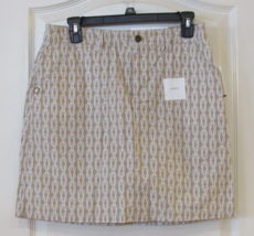 Croft &amp; Barrow Classic Fit Twill Skort Tan/White Chain Women&#39;s Sz 6 NWT ... - $18.01
