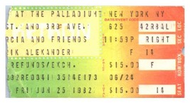 Jerry Garcia John Kahn Concerto Ticket Stub Giugno 25 1982 New York Città - £48.08 GBP