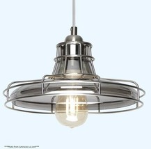 Sunset Lighting F3617-80 Bright Satin Nickel Ibis Smokey Glass 1 Light P... - $80.33