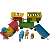 1973 Fisher Price Little People Family Circus Train 991 & Animal Toy Lot Vintage - $49.49