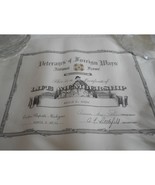 Vintage 1951 Veterans of Foreign Wars Life Membership Certificate 9.5 x 12&quot; - $18.00