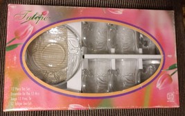 Vintage Glass Tea Party Set KIG Elegant Luncheon Tea Set Tulip Pattern F... - $1,126.07 MXN