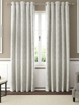Plain Grey Textured Linen Room Darkening Curtains Set of 2 Curtains With Grommet - £23.25 GBP+