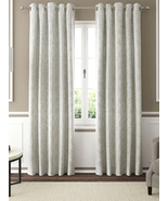 Plain Grey Textured Linen Room Darkening Curtains Set of 2 Curtains With... - £23.15 GBP+