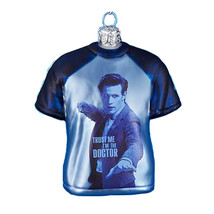 Doctor Who T-Shirt Shape 3.5&quot; Glass Xmas Ornament - £20.55 GBP