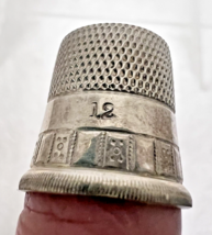 Vintage Size 12 Panel Border Pattern Sterling Silver Shield Maker's Mark... - $34.16