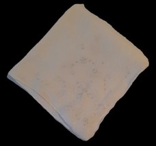 11.25&quot; Square Vintage Hankie Handkerchief All White Embroidered  - £10.22 GBP