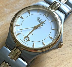 Versailles Men Lady Dual Tone White Swiss Movt Analog Quartz Watch~Date~New Batt - £24.98 GBP