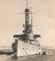 US Navy Armored Cruiser Ship Vessel Warship WWI RPPC Real Photo Postcard - £15.27 GBP