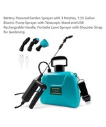 Battery Powered Garden Sprayer with 3 Nozzles, 1.35 Gallon Bluish green  - €29,84 EUR