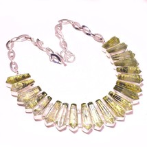 Golden Rutile Pencil Shape Handmade Fashion Ethnic Necklace Jewelry 18&quot; SA 2162 - £14.25 GBP