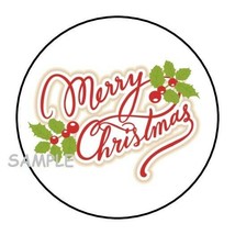 30 MERRY CHRISTMAS  ENVELOPE SEALS LABELS STICKERS 1.5&quot; ROUND - £5.88 GBP