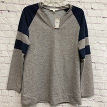 Suzanne Betro Weekend Womens Pullover Sweatshirt Gray Navy Color Block S... - $20.48