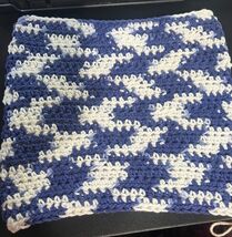 HANDMADE SET OF 2 CROCHET COTTON DISH CLOTHS OR WASH CLOTHS APPROX 9x10”... - $4.95