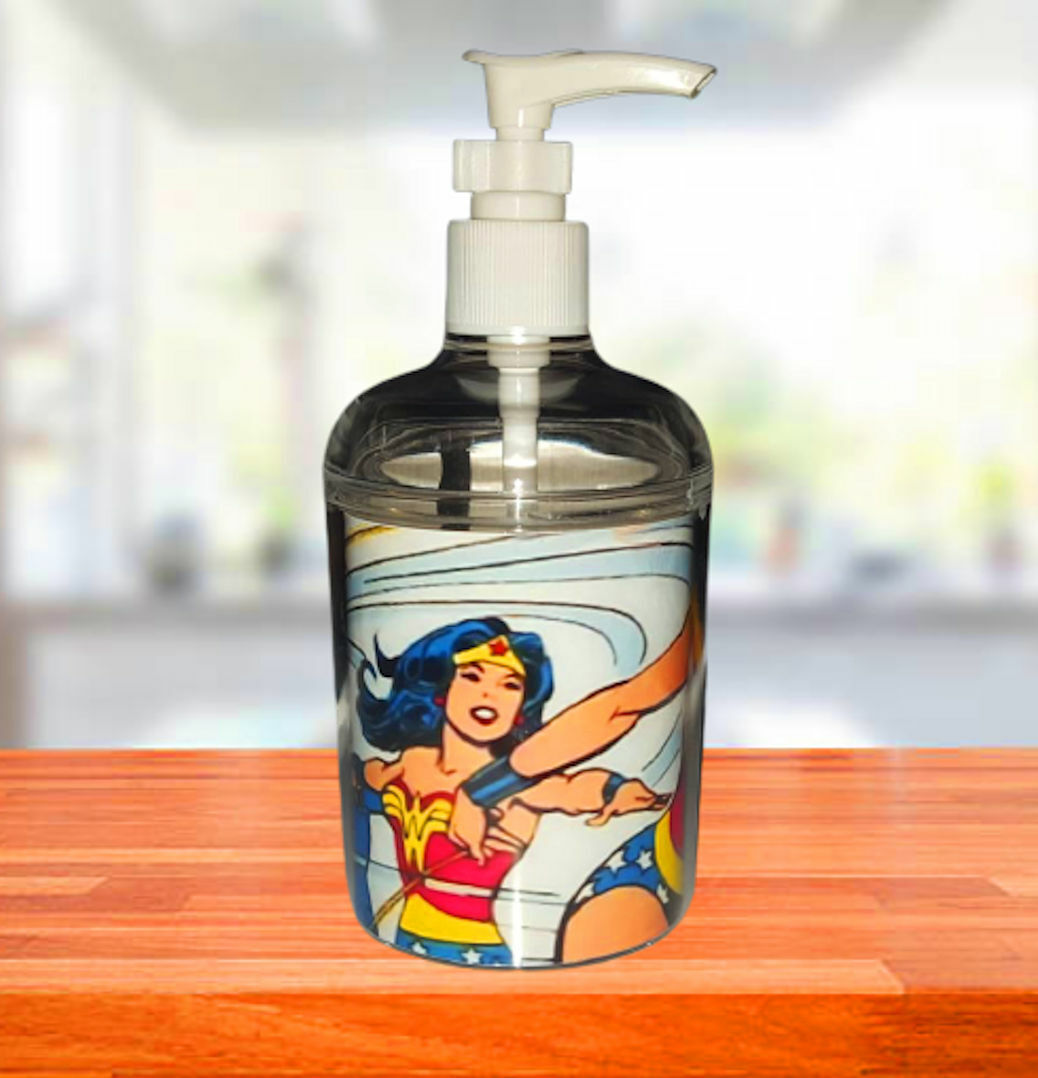 Classic Wonder Woman Soap / Hand Sani. Refillable Dispenser Not just a l... - $12.47