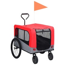 2-in-1 Pet Bike Trailer &amp; Jogging Stroller Red and Grey - £88.56 GBP