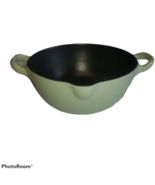 Portmeirion 2qt Cast Iron Enamel Pot 2 Handle Seafoam Green Cookware - £31.96 GBP