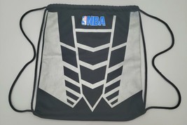 NBA Logo Black and Silver Book/Gym Bag With Drawstring Closure Shoulder ... - $12.54