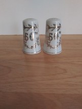  LEFTON 50th Anniversary Vintage Gold and White 1955 Salt and Pepper Shakers   - £15.65 GBP