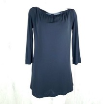 Diane Von Furstenberg Size 4 Isley Zip Tunic Dress 3/4 Sleeve Black - £15.56 GBP