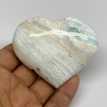 135.9g, 2.4&quot;x2.8&quot;x0.9&quot; Caribbean Calcite Heart Gemstones @Afghanistan,B3... - $33.41