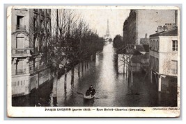Rue Saint Charles Street View 1910 Flood Paris  France UNP DB Postard Y12 - £5.41 GBP